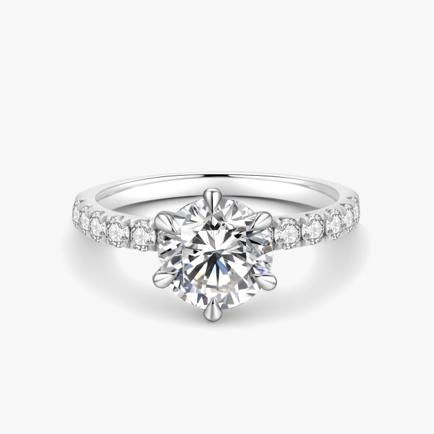 14k White Gold Lab Grown Diamond Engagement Ring
