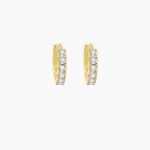 10K Yellow Gold Hoop Earrings with Lab Grown Diamond
