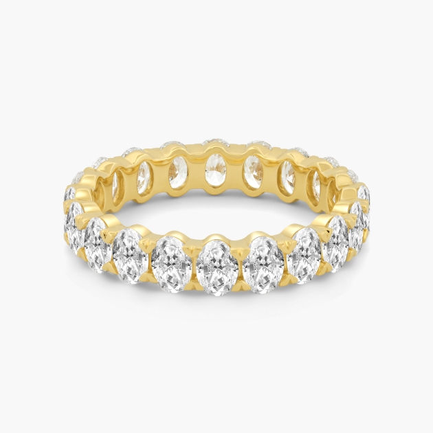 14k Yellow Gold Lab Grown Oval Shape Diamond Eternity Band