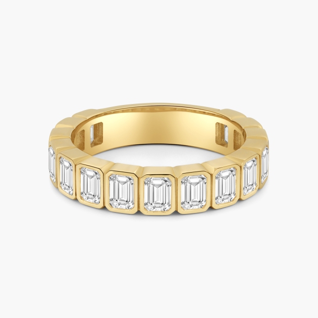 14k Yellow Gold Emerald Cut Lab Grown Diamond Eternity Band