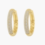 14k Yellow Gold Lab Grown Diamond Hoop Earrings