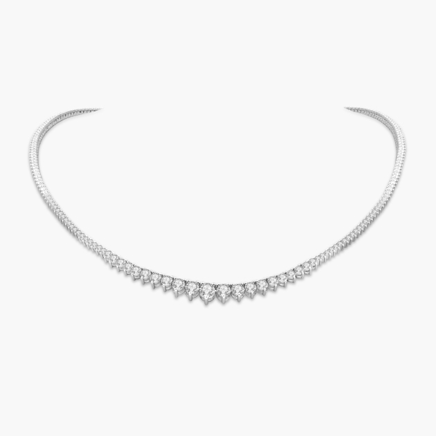 14k White Gold Lab Grown Diamond Tennis Necklace
